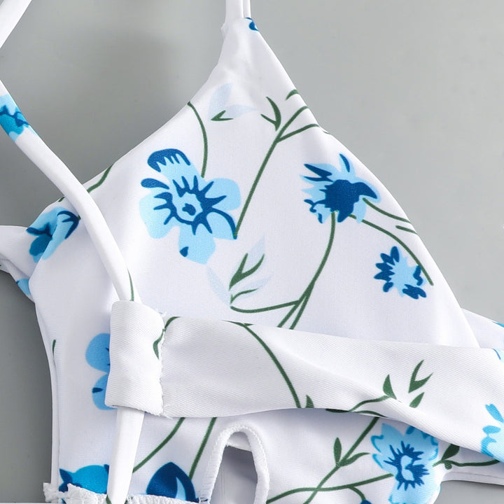 Dame bikinisæt med justerbare stropper og blomsterprint Skovae