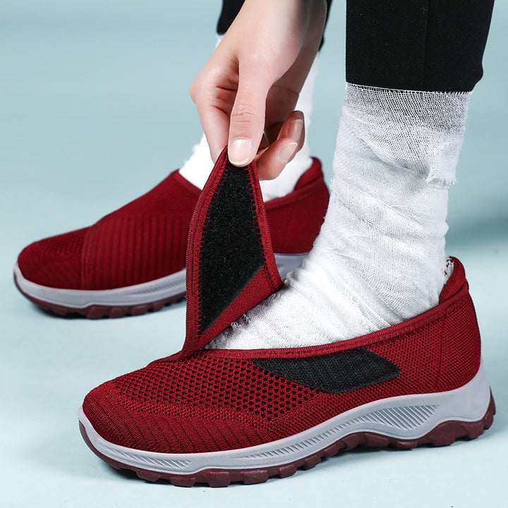 Dame Velcro-lukning Alsidige Walking Sneakers med åndbart mesh-oberste Stilla