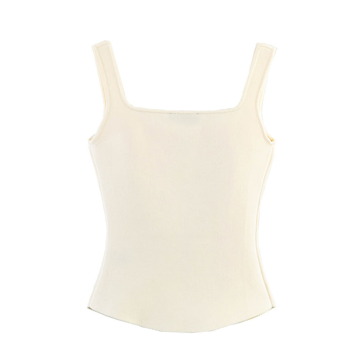 Dame figursyet camisole-top med firkantet udskæring og elastisk materiale Skovae