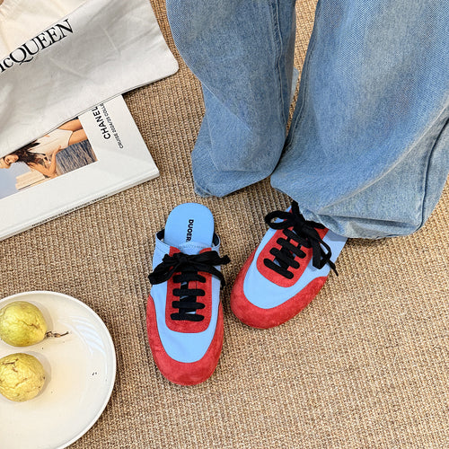 Femme Stilfulde Slip-On Sneakers med innovativt snørredetalje Stilla