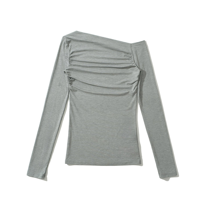 Damer Figurskæmmende Langærmet top med elegant drapering og smart bådudskæring Stilla