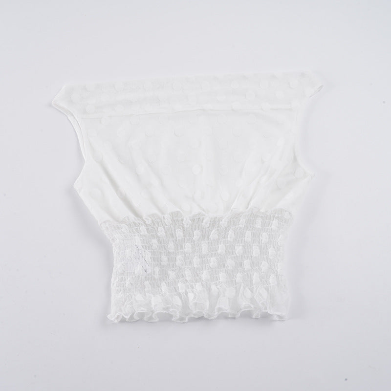 Damen asymmetrisches Oberteil mit Rüschendetails und transparenten Akzenten Skovae