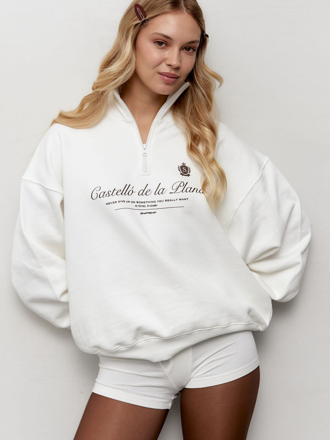 Kvinders sweatshirt med høj krave Stilla