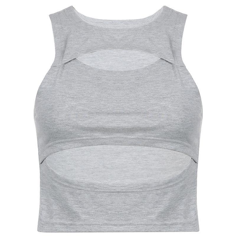 Dame sportiv Crop-Top med cut-out-design og åndbart stof Skovae