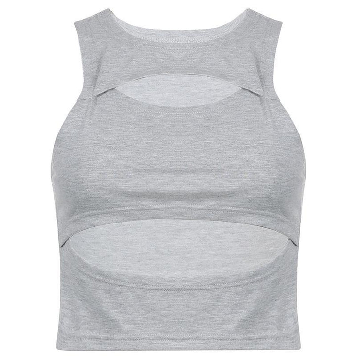 Dame sportiv Crop-Top med cut-out-design og åndbart stof Skovae
