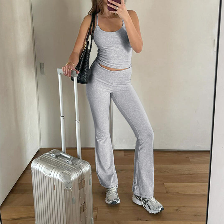 Damer afslappet jumpsuit med figurtilpasset overdel og vide ben Skovae