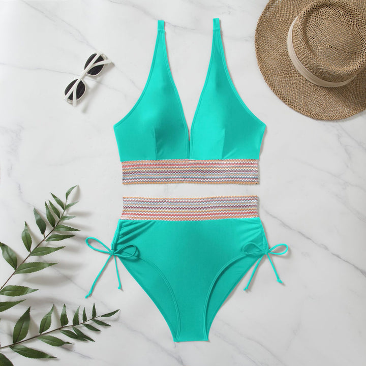 Dame Højt skåret Bikini-sæt med fashionable bindebånd og elegance snit Stilla