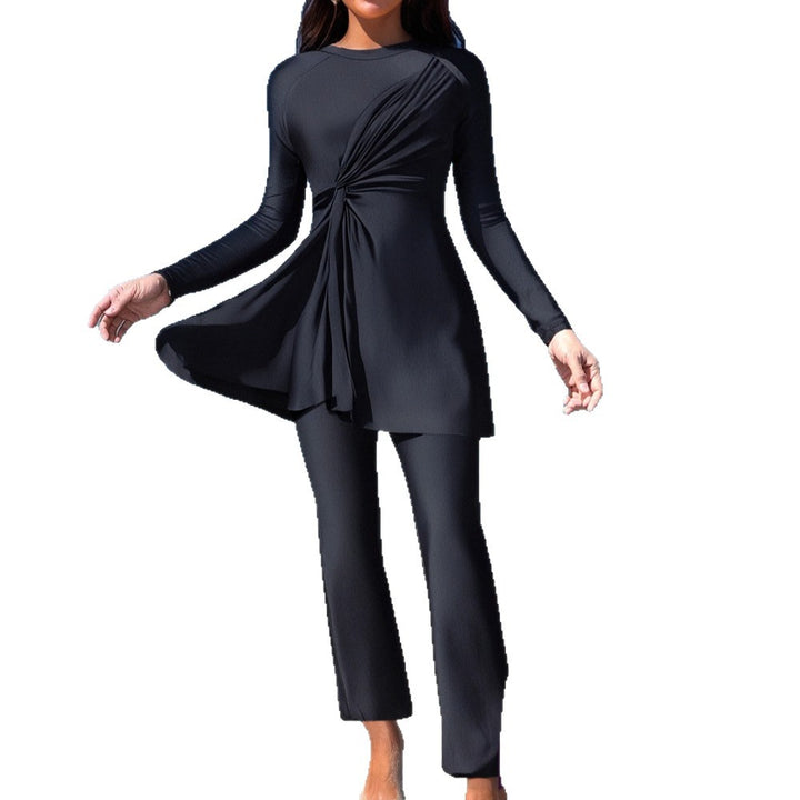 Dame Elegant asymmetrisk badedragt med drapering Skovae