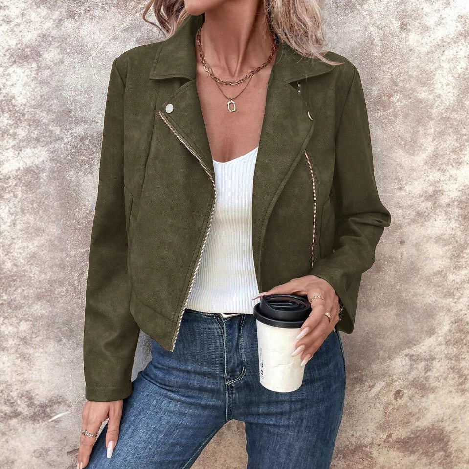 Dame casual faux leather bikerjakke med moderne snit og elegante accenter Stilla