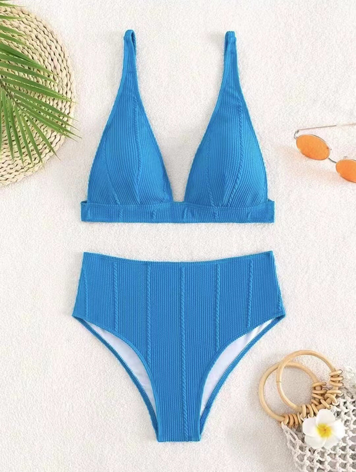 Damer Højskåret Bikini med struktureret overflade og minimalistiske stropper Stilla