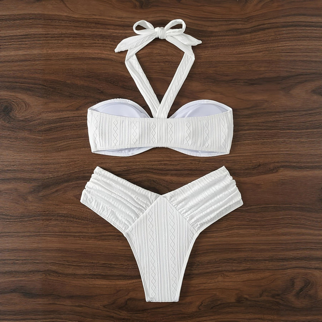 Dame Bandeau-Bikini med innovativ indpakningsdesign og figurvenlig skæring Skovae