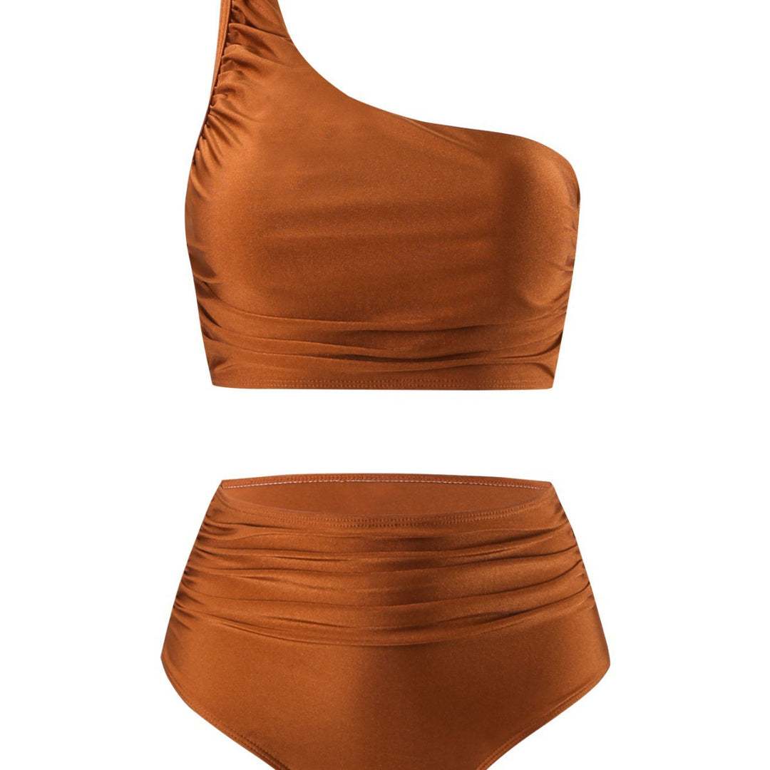 Dame bikini sæt med raffineret indpakningskjole og asymmetrisk top Stilla