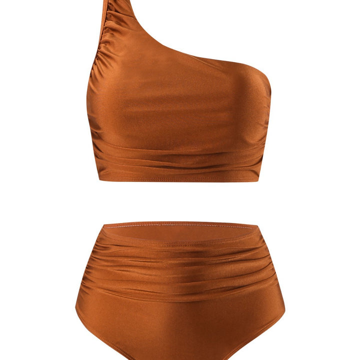 Dame bikini sæt med raffineret indpakningskjole og asymmetrisk top Stilla