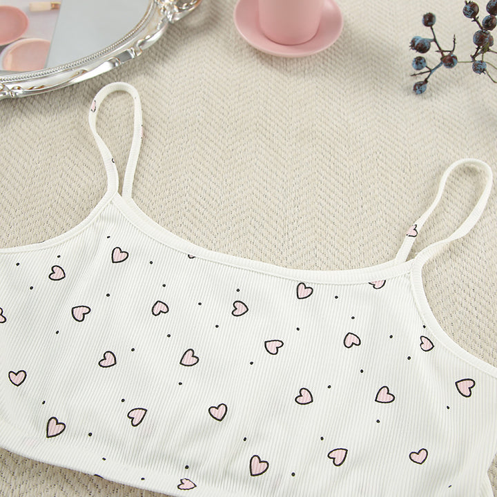 Dame afslappet pyjamas sæt med voluminøse flæse detaljer Stilla