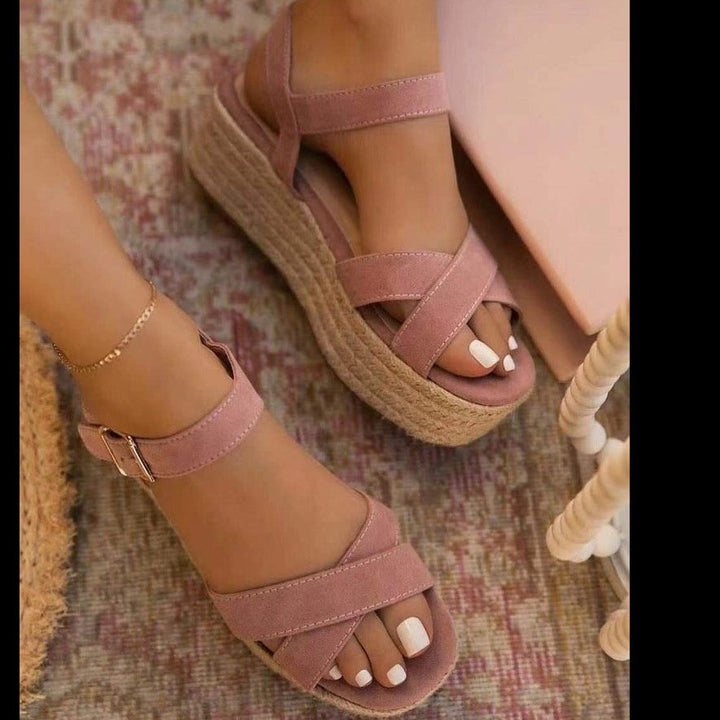 Dame Wedge-sandaler med komfortabelt fodbede og elastiske remme Stilla