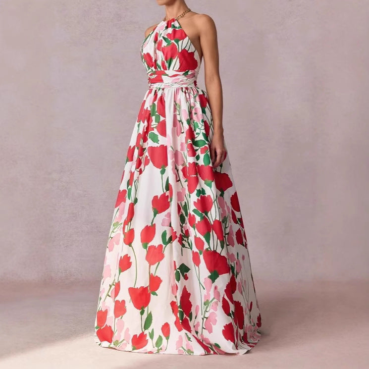 Femme Floral Halter Maxikjole Stilla