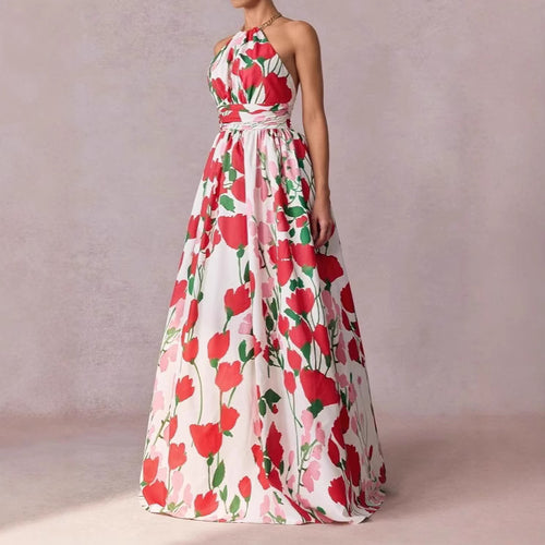 Femme Floral Halter Maxikjole Stilla
