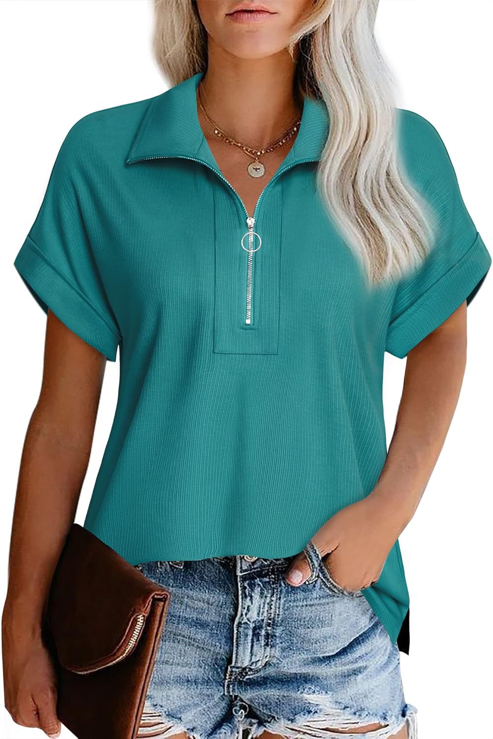 Dame Modern Zip-Up Fritidstop Stilla