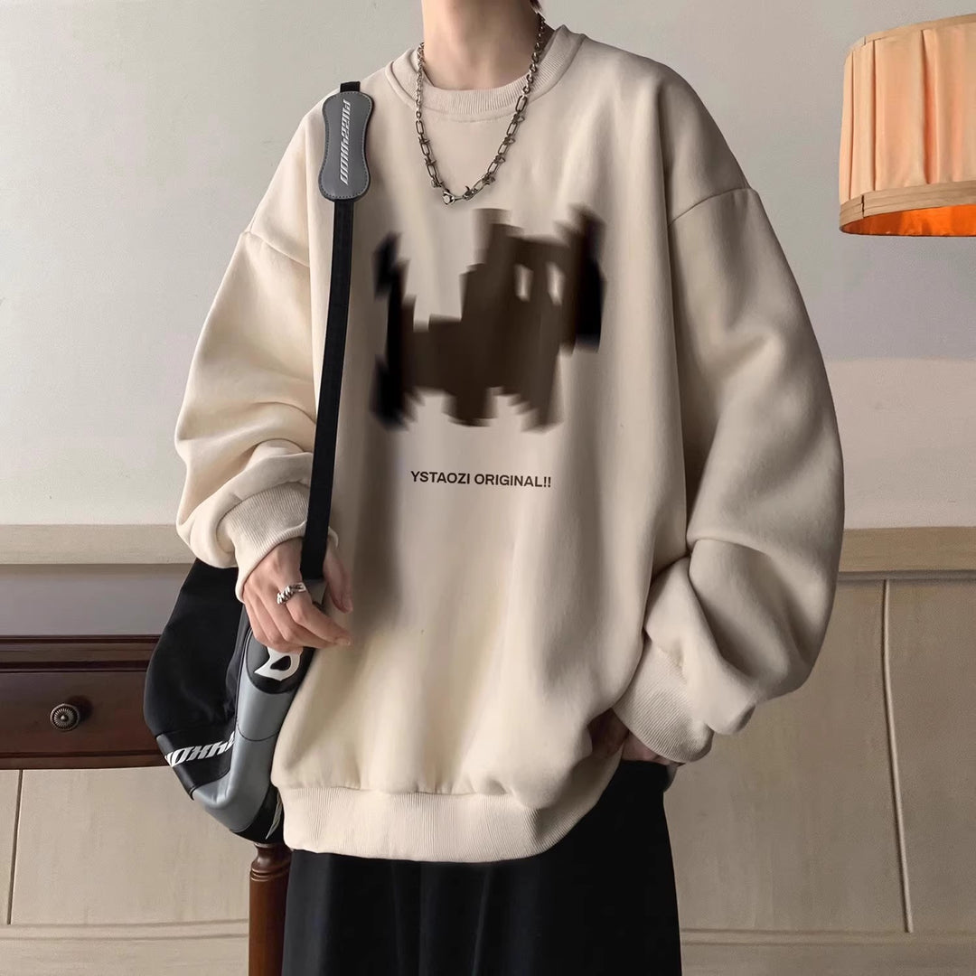 Herrer trendy oversized sweatshirt med unikt grafikdesign og behagelig pasform Stilla