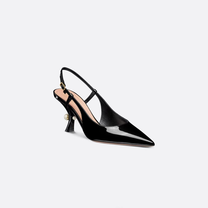 Dame Slingback hæl sko med unikt skulpturelt hældesign Stilla