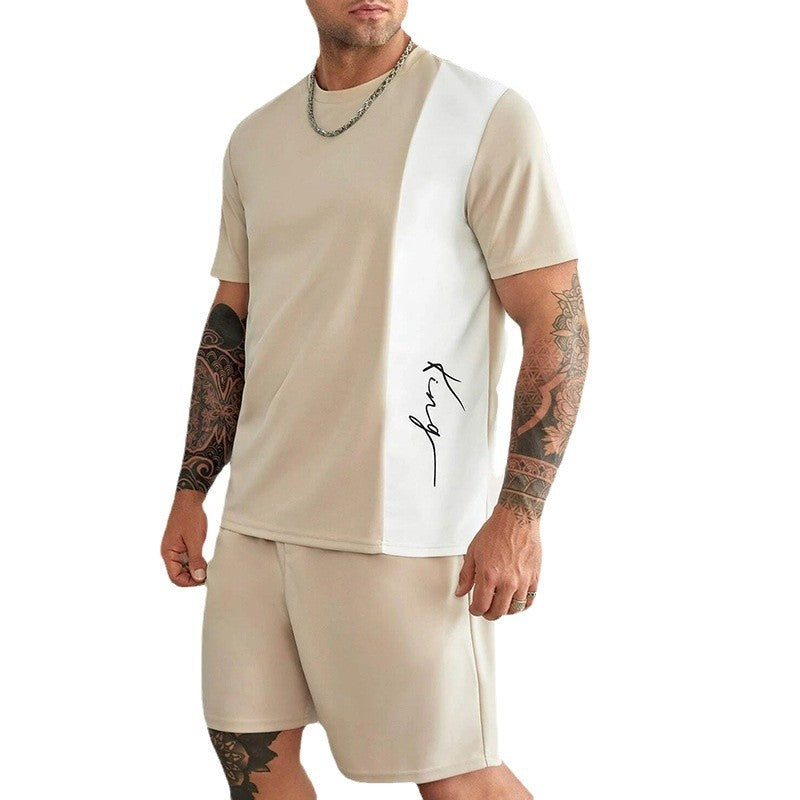 Herrer Sporty Kortærmet Top og Shorts Sæt Stilla
