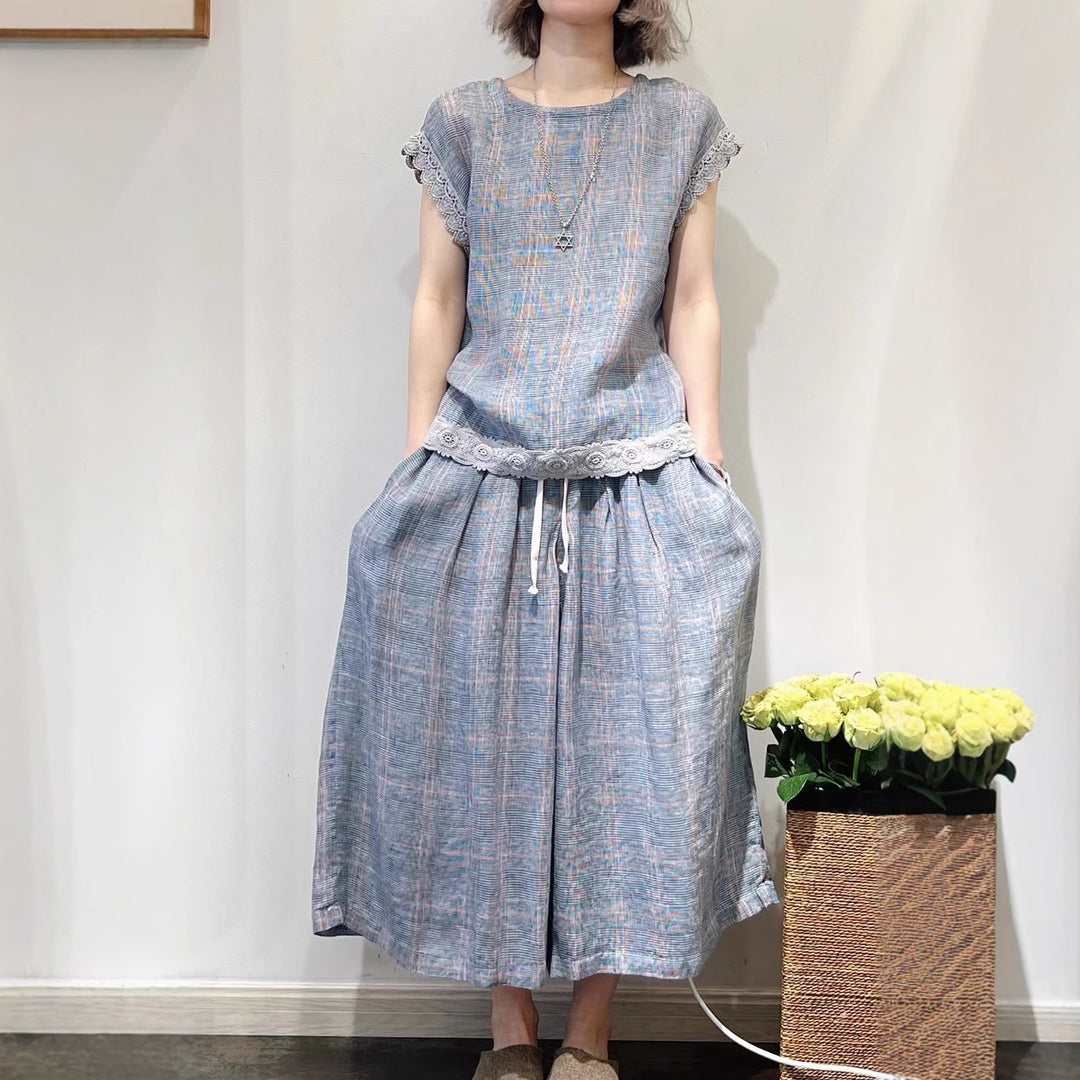 Femme Elegante Linned To-delt Sæt Stilla