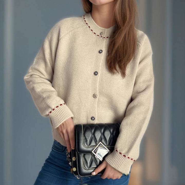 Damer hyggelig cardigan med dekorative knapper Stilla