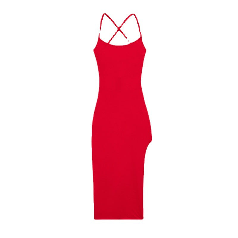 Dame asymmetrisk Bodycon-maxikjole Stilla