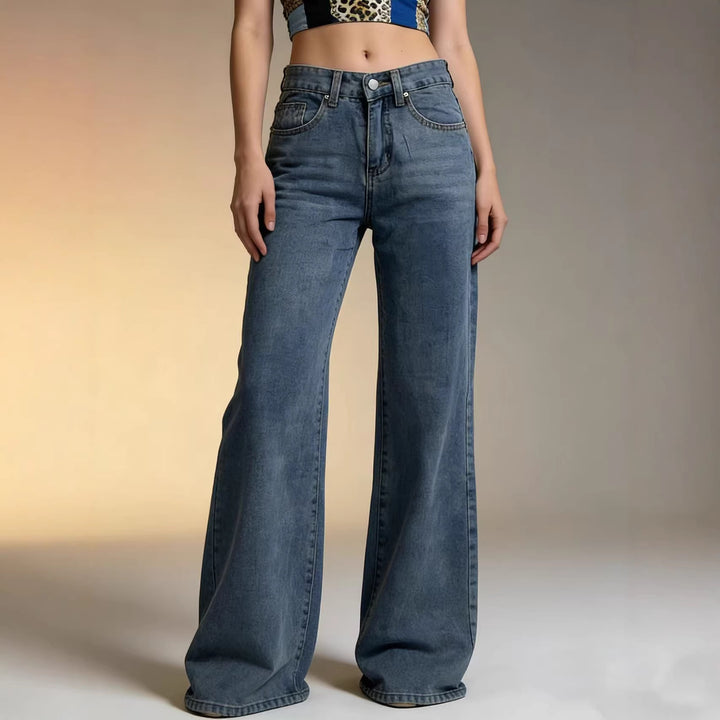 Dame Vidde High-Waist Jeans med særlige syningsdetaljer Skovae