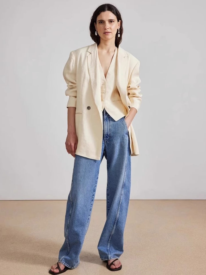 Dame brede High-Waist jeans med afslappet pasform og bæredygtig denim Stilla