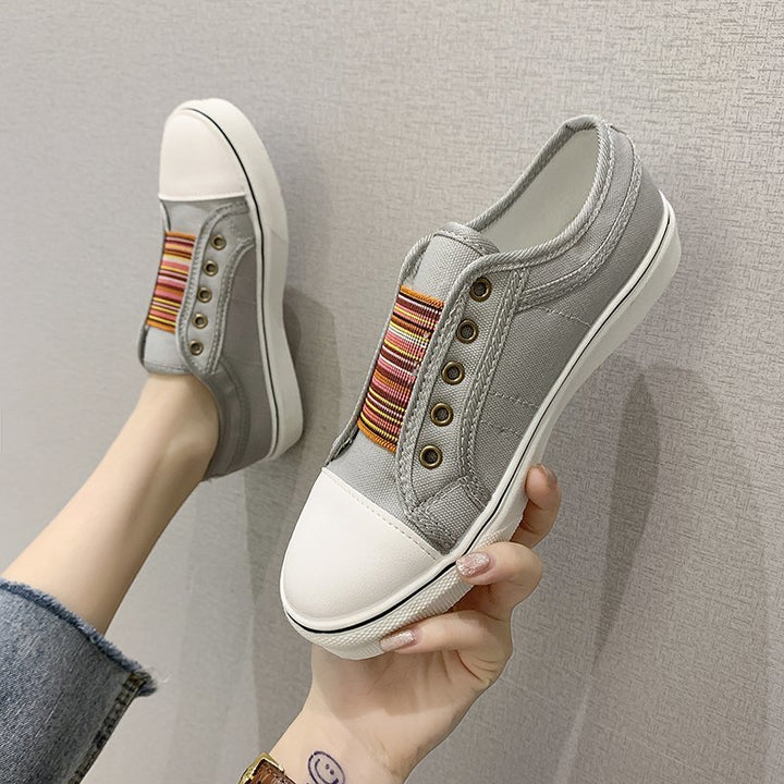 Dame afslappede Slip-On Sneakers med farvet tekstilbånd Stilla