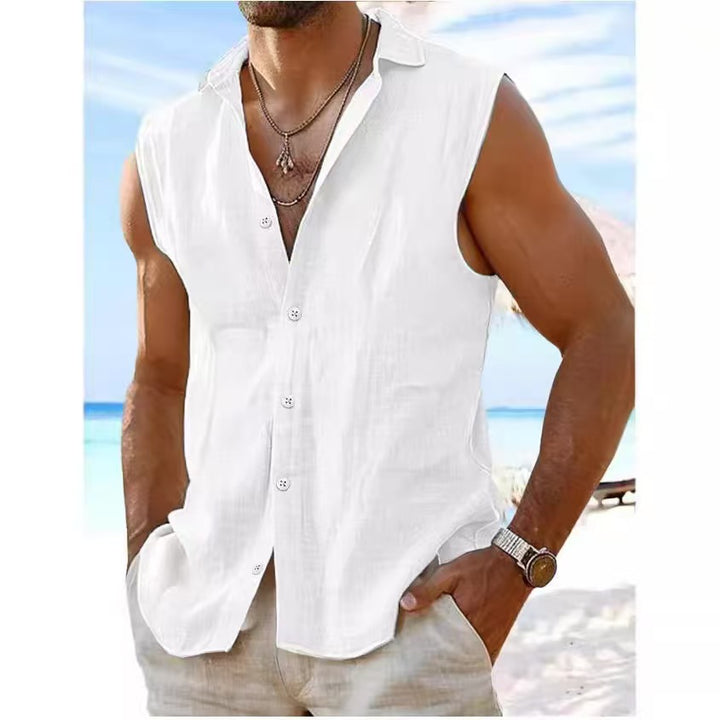 Herrer fritids sommer vest skjorte Stilla