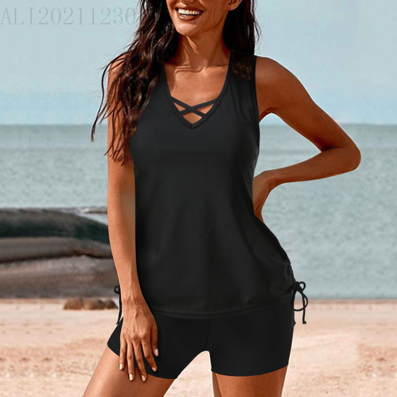 Dame Sporty Tankini med shorts Skovae