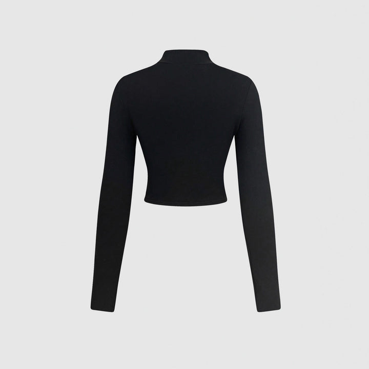 Kvindernes langærmede crop top med kreativt hjerte design Stilla