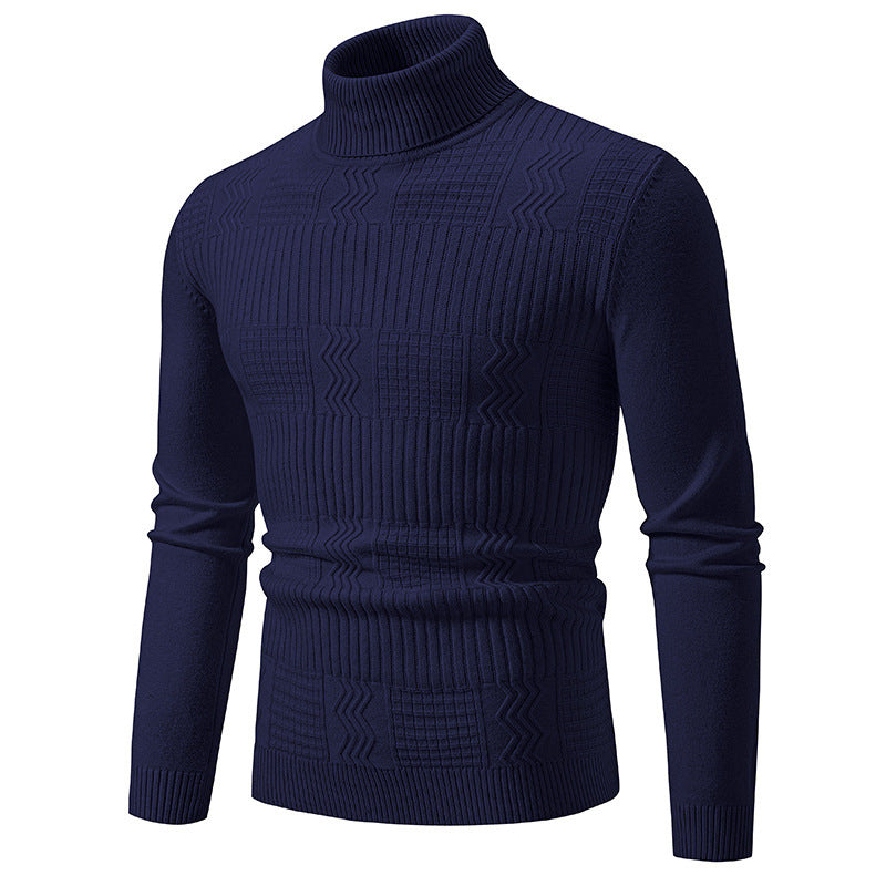 Herrer rullekrave sweater med strukturelt design Stilla