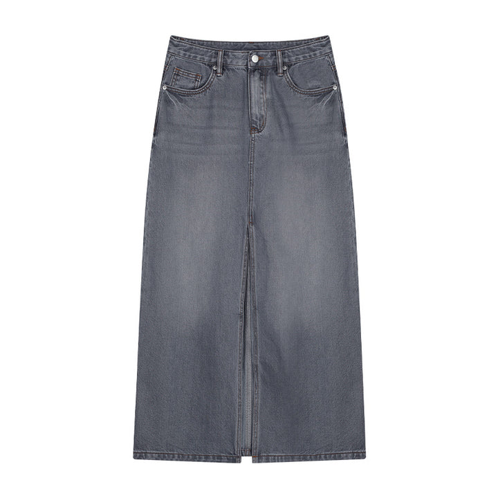 Dame Denim Maxiskørt med elegant snit og praktiske lommer Stilla