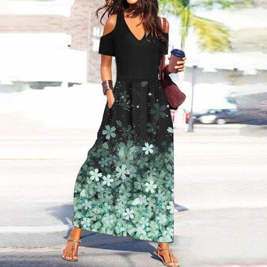 Dame blomsterprint maxi kjole Stilla