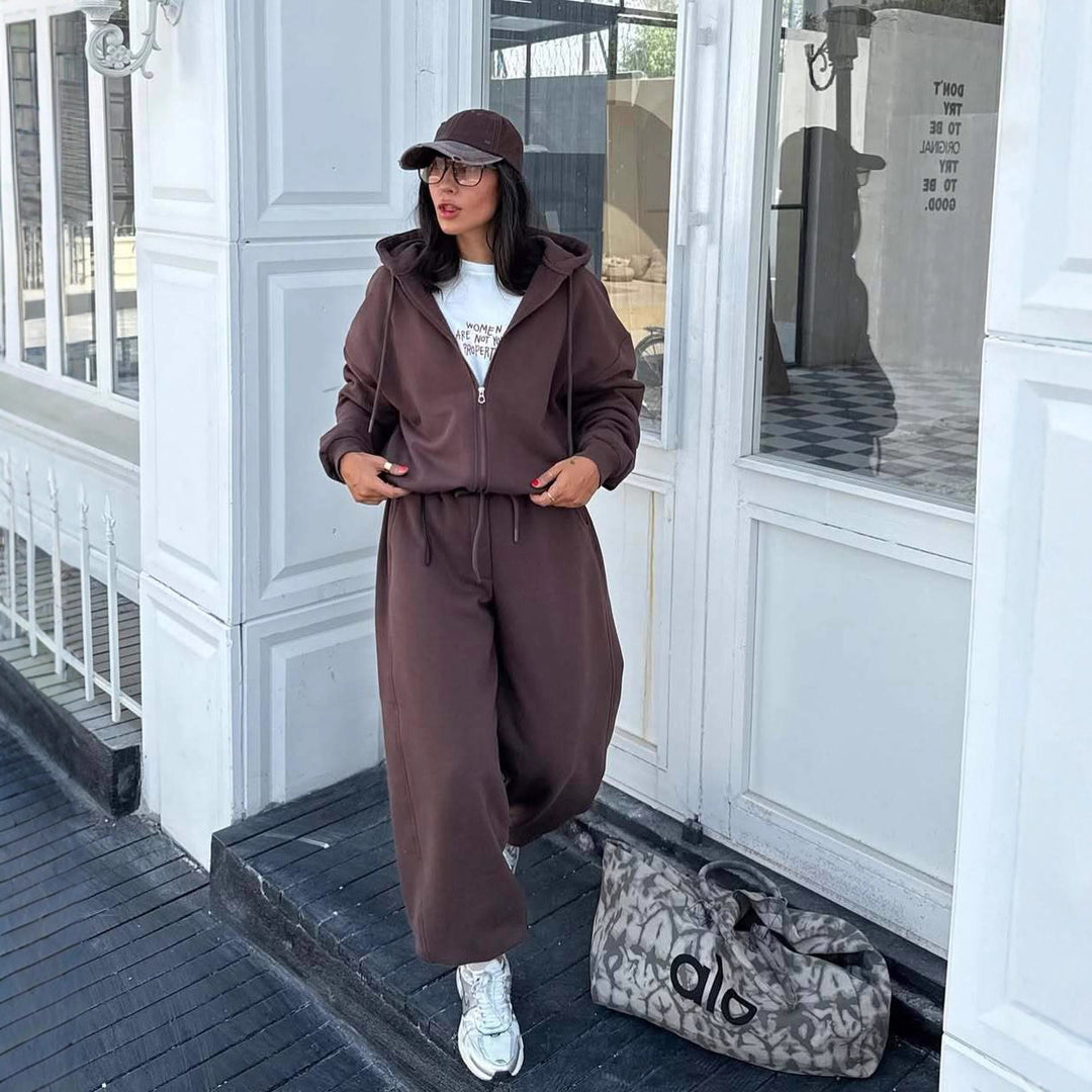 Dame Fleece Jumpsuit med Lynlås og Praktiske Lommer