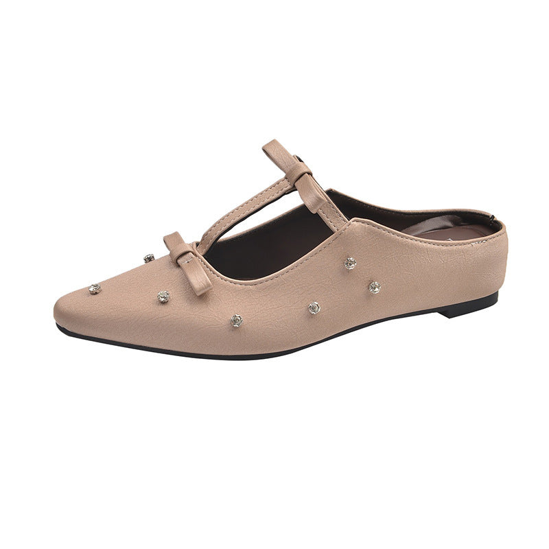 Dame elegant spidsed slippers med strass-accenter Stilla