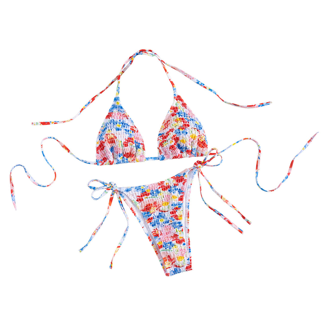 Dame Bikini sæt med farverig mønsterblanding Skovae