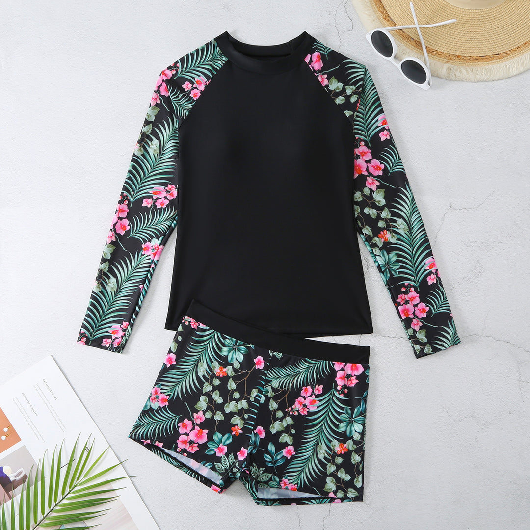 Dame UV-beskyttelse Surf-Sæt med langærmet Rashguard og Shorts Stilla