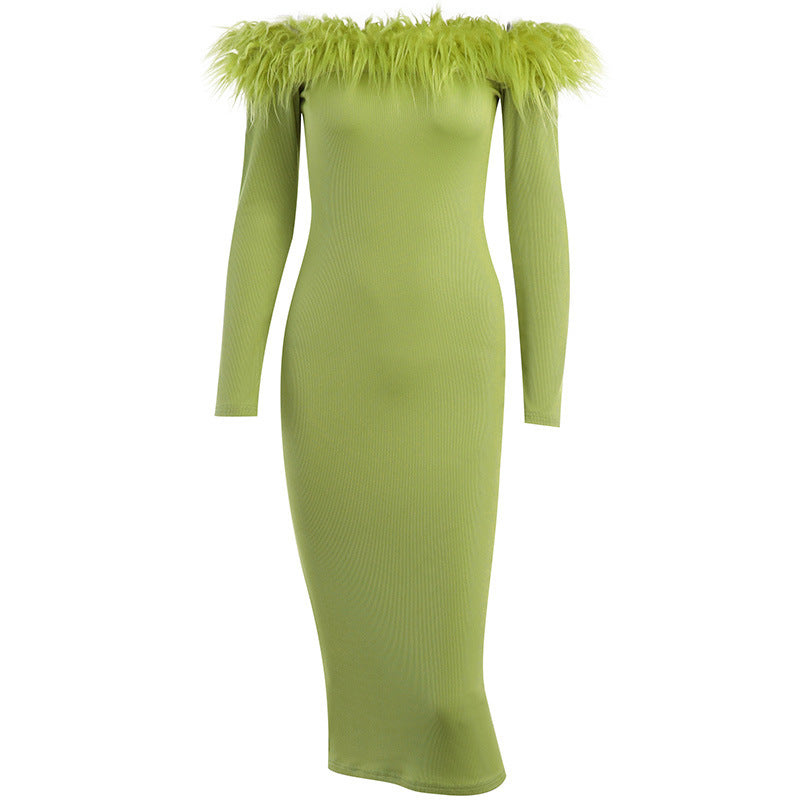 Damekjole med ekstravagante fjer Stilla