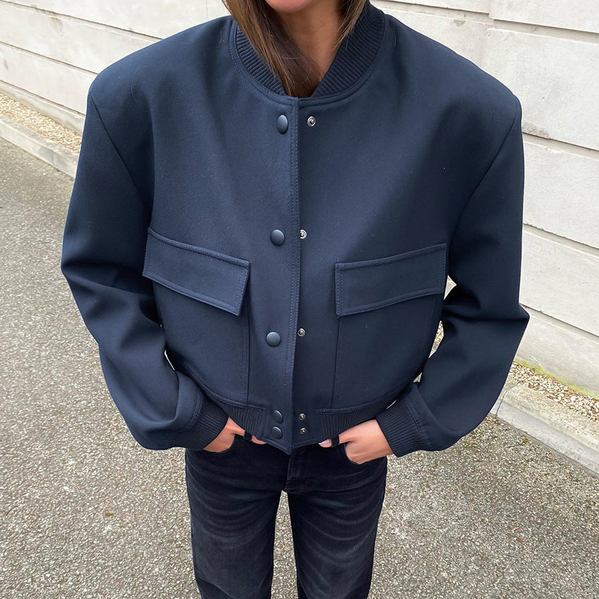 Dame Trendy Bomberjakke med moderne lommer og sporty design Stilla