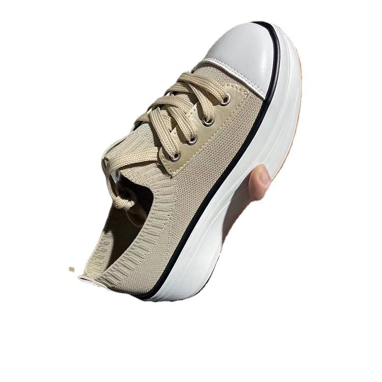 Dame Plateau-Sneakers med elastisk strikket overdel og skridsikker sål Stilla
