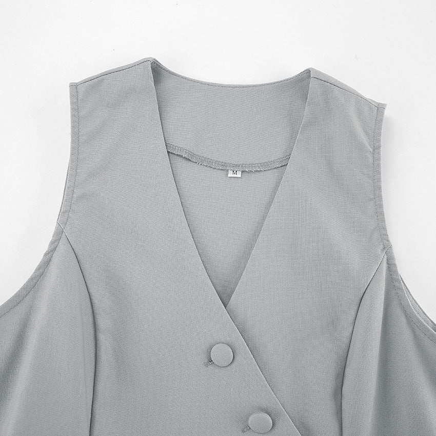 Dame elegant jakkesæt med figursyet blazer og brede bukser Stilla
