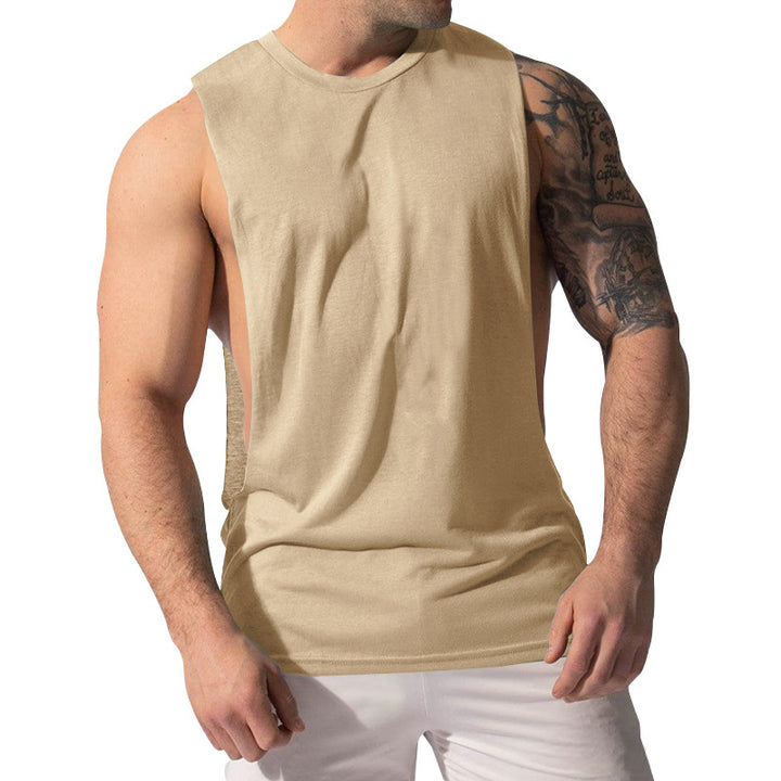 Herren nan Muskelshirt med ekstra dybe armåbninger og åndbart bomuldsblanding Skovae