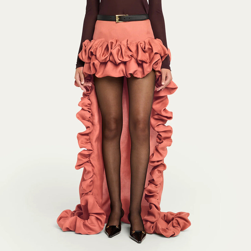 Damer High-Low Nederdel med voluminøse ruffles detaljer Skovae