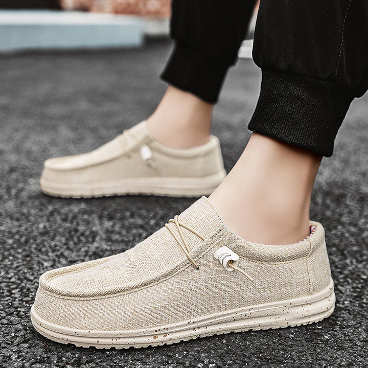 Unisex nan meleret strik-mokkasinsneaker med elastisk snørelukning og dæmpet EVA-såler Skovae
