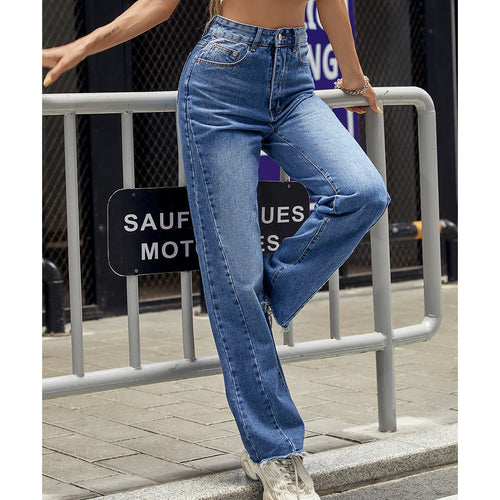 Kvinders højtaljede jeans i klassisk snit med casual bootcut Stilla