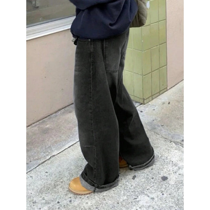 Dame High-Waist Baggy Jeans med unik vaskeproces Skovae
